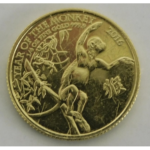 45B - Australian Mint - Year of the Monkey - 1/4 ounce $25 gold coin - struck in 9.999 fine gold - weight ... 