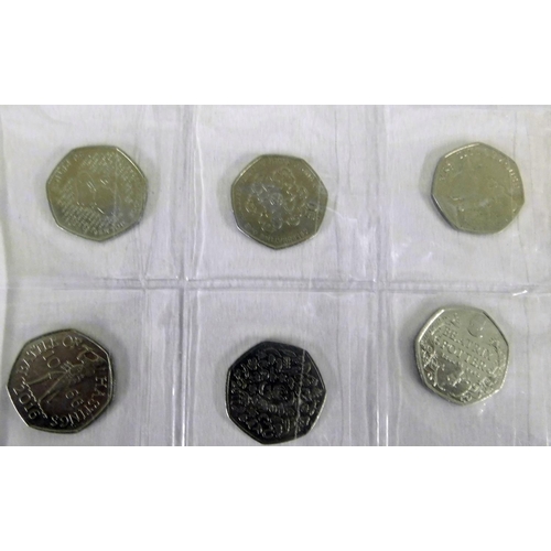 53I - Twenty - mixed fifty pence pieces - various themes