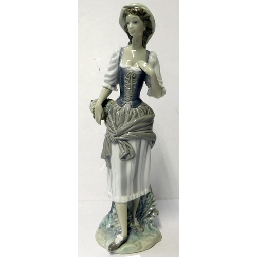 57 - Lladro - Girl with basket Model No. 4665 - retired 1981 - no damage