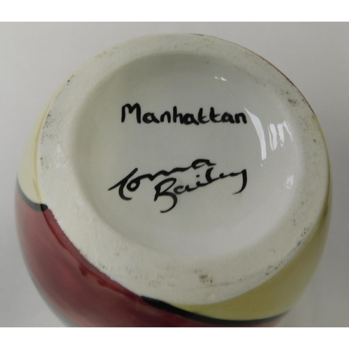 93 - Lorna Bailey - Manhattan vase - 20.5cm tall signed on base