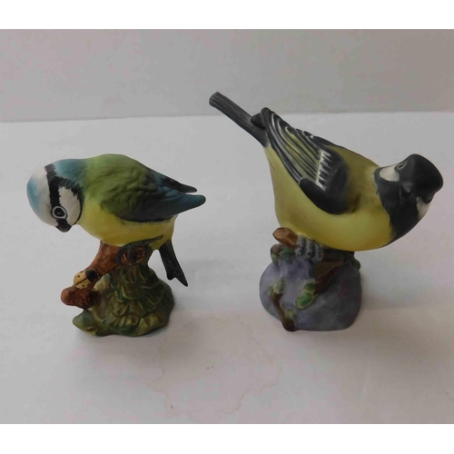 136 - Royal Worcester - great tit model no 3335 - & Beswick blue tit - model no 992