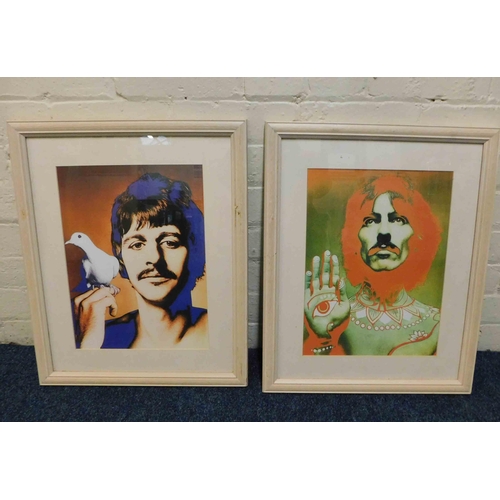 24 - Pair of - Beatle prints - Ringo Star & George Harrison