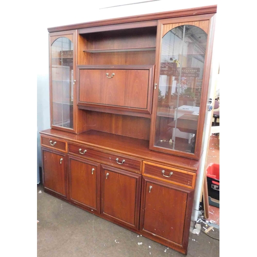 545 - Large mahogany coloured wall unit/sideboard