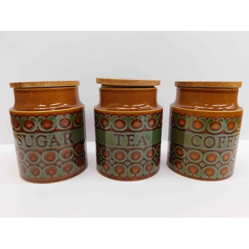 55 - Three - Hornsea Pottery - tea/coffee & sugar jars