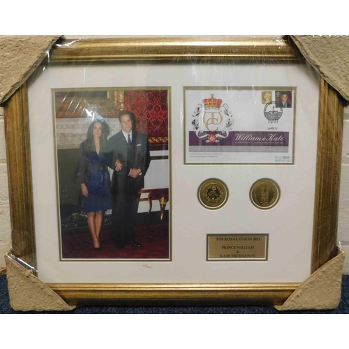 56 - Limited Edition - Royal Union 2011 - William & Kate - framed FDC & coins