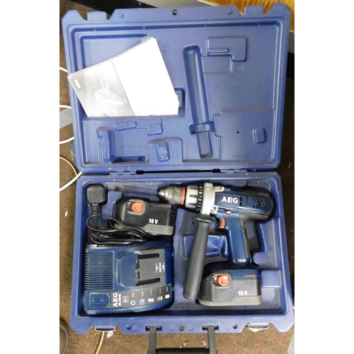 800 - AEG battery operated drill + case - unchecked  - no buyer commission - bidding from £1 - all proceed... 