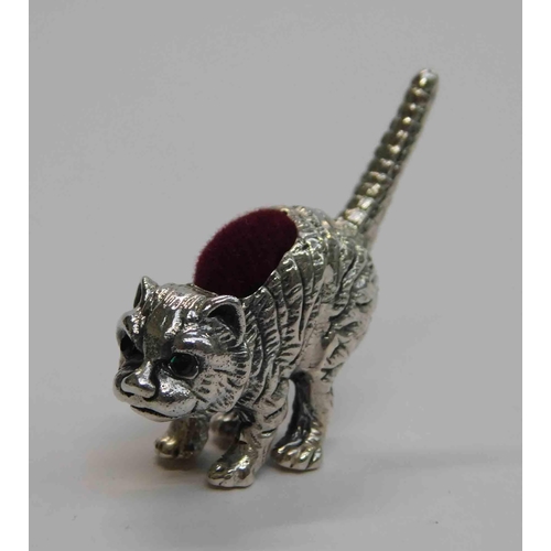 96 - Silver - cat pin cushion