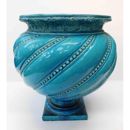 1 - Antique Victorian - Large turquoise Fiancé planter/urn