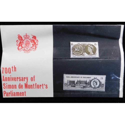 109 - 1965 Anniversary of Parliament - stamp presentation packs