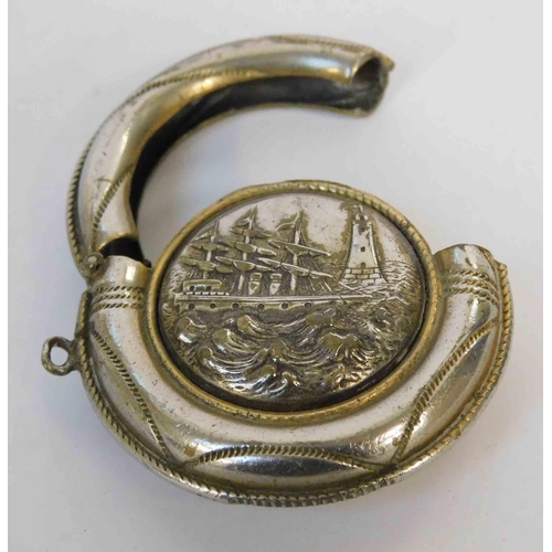 120 - Edwardian - brass Naval themed vesta - WWI era