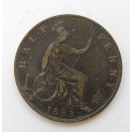 125 - 1883 dated - 1/2d coin