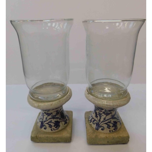 14 - Two - Ceramic & glass - candle holders