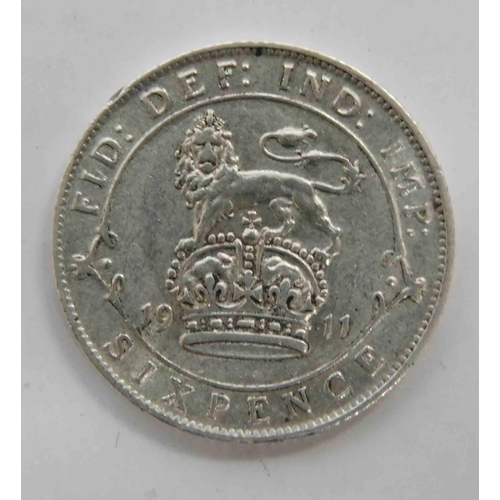 141 - 1911 dated - 6d coin