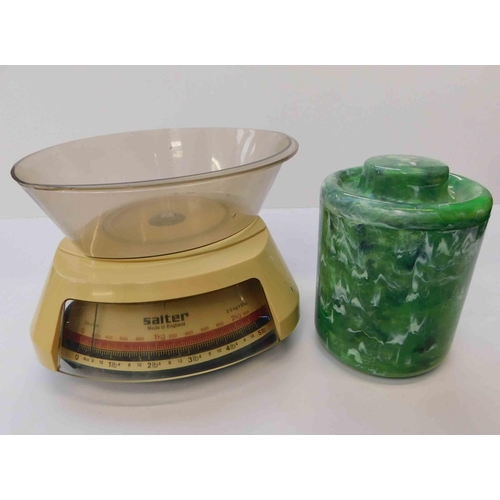 176 - Vintage - scales & bakelite soap holder