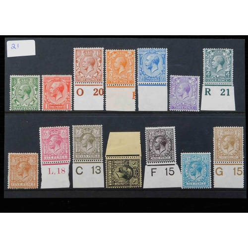 20 - George V era stamps - including control numbers