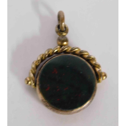 225 - Antique - revolving agate watch chain fob