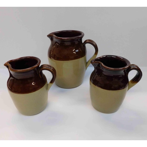 46 - Three - Vintage Pearsons of Chesterfield - stone ware jugs - approx. 5 1/2