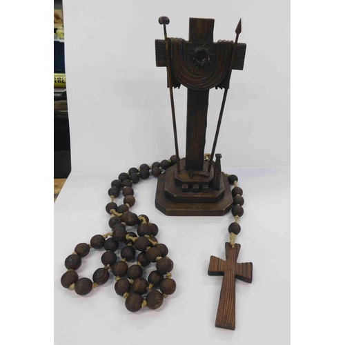 49 - Wooden cross & Rosary - (cross 17