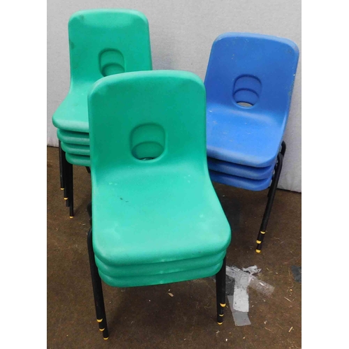 543 - Selection of 10 children's stackable chairs