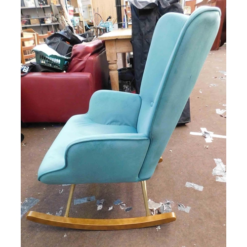 546 - Wahson rocking chair - assembled, turquoise fabric