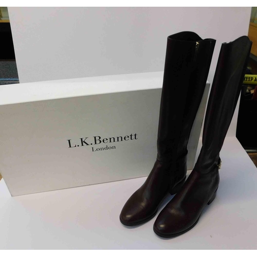 561 - L.K.Bennett Georgina long brown boots - size euro 38, in box (RRP £345)