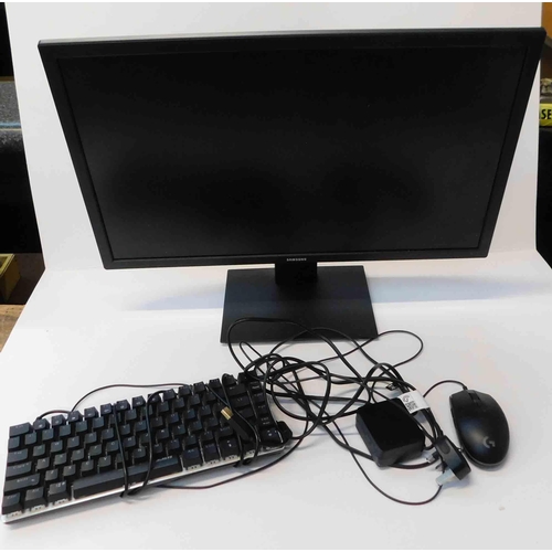 563 - Samsung gaming monitor screen with gaming keyboard and mouse W/O - RRP £80