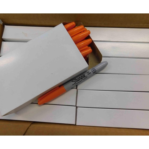 566 - 12x Boxes of 12x Sharpie pens - ultra fine orange