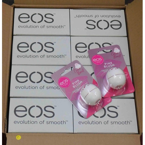 572 - Full box of EOS pink blush lip balms
