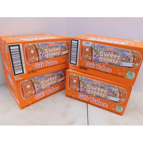 580 - 4x Boxes of 8 cubes of Swizzels sweet treats. BB 28/2/23