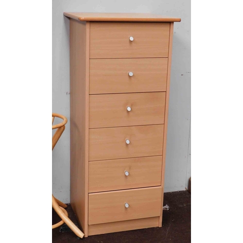 614 - Wooden 6 drawer unit