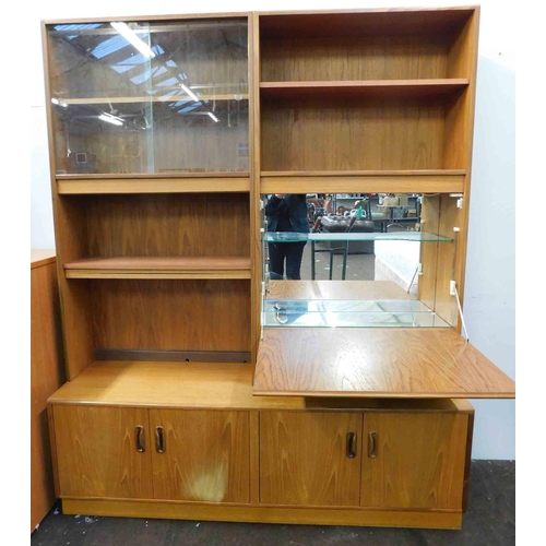 625 - G-Plan double Mid-century wall unit with drinks cabinet section