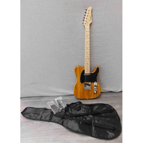 641 - Glarry electric guitar and case W/O, fender telecaster style - new and boxed