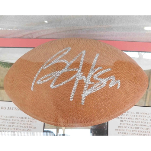 651 - Signed Bo Jackson American football (cased)