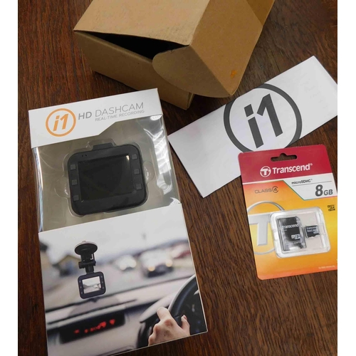 713 - i1 HD dashcam - new and boxed, plus 8GB SD card