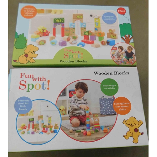 717 - 2x New & boxed 'Fun with Spot' wooden blocks (18mth +)