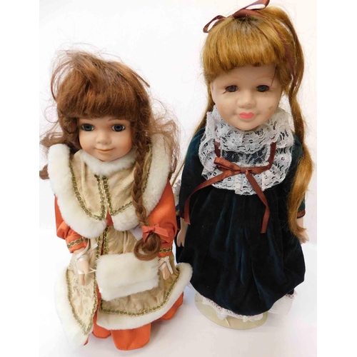 8 - Two - bisque dolls on stands