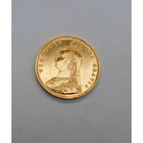 98 - 1892 dated - Victorian 22ct Gold - Half Sovereign coin - weight 4g