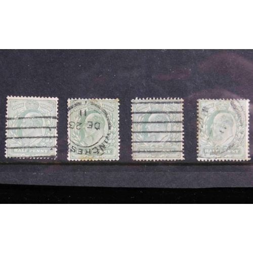 113 - Edward VII - 1/2d Green stamps - 1911 perforation 15x14 x4 stamps