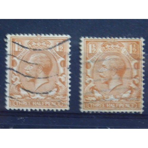 122 - 1912 dated - George V - pencf for pence error stamp - & normal for comparison