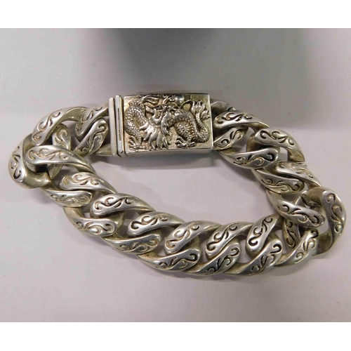 124 - Tibetan silver bracelet with box - 83.5g