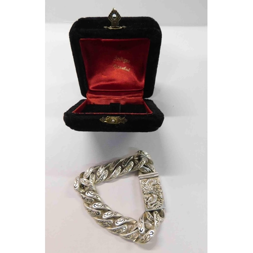 124 - Tibetan silver bracelet with box - 83.5g