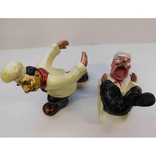 185 - Two - Chef novelty wine bottle holders