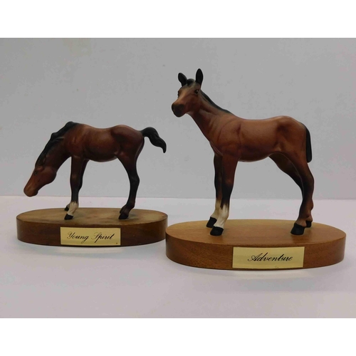 207 - Two - Beswick horses on plinths