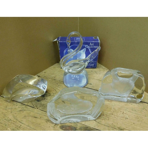 215 - Four - glass paperweights