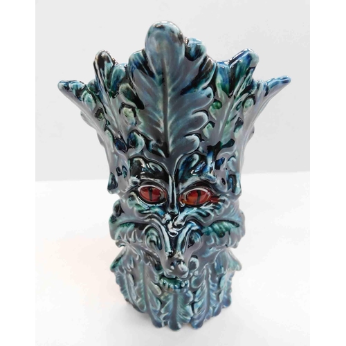 238 - Anita Harris - hand painted Green Man - reactive glaze