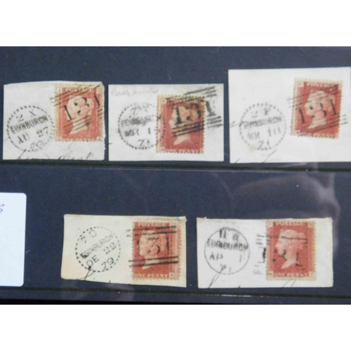 240 - Penny Red stamps - with Edinburgh cancellations