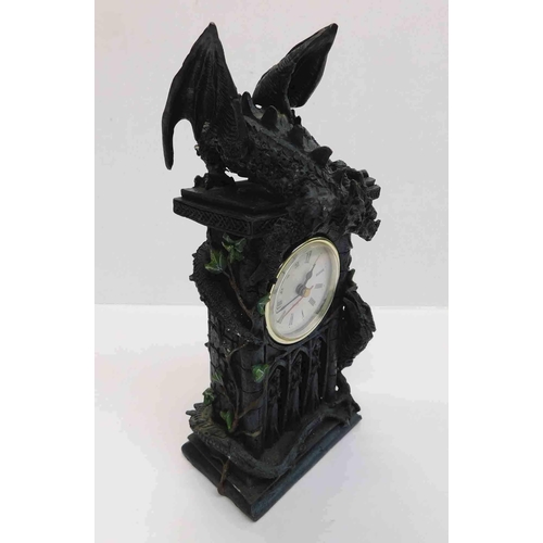 246 - Fantasy/Gothic - dragon clock W/O - approx. 9 1/2