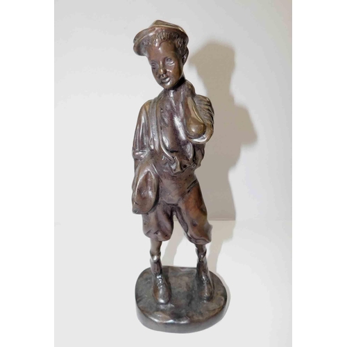 261 - Bronze figure - depicting a boy - approx. 11