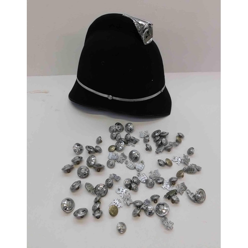 266 - Police helmet - badges/insignia & buttons