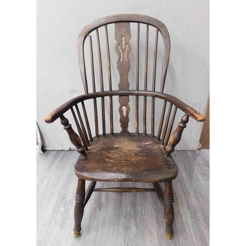 544 - Antique high back Windsor chair -  as seen